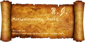 Matyasovszky Judit névjegykártya